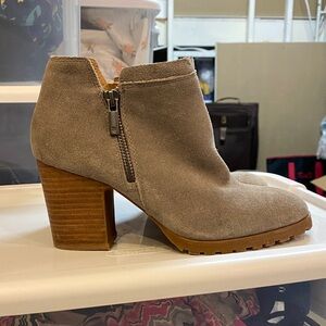 Lucky Brand Light Brown Suede Ankle Booties
